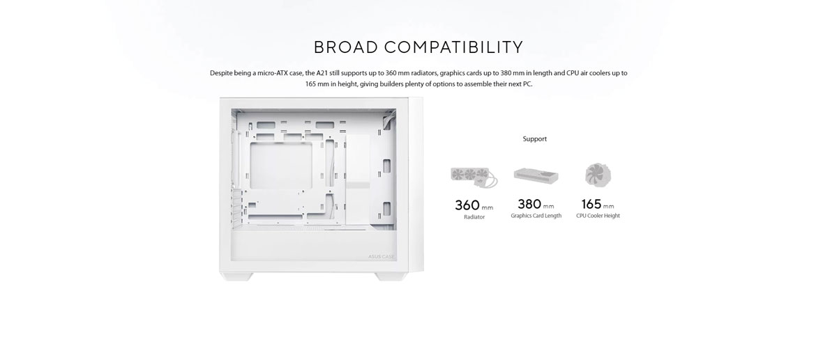 ASUS A21 micro-ATX White GAMING CASING in Bangladesh